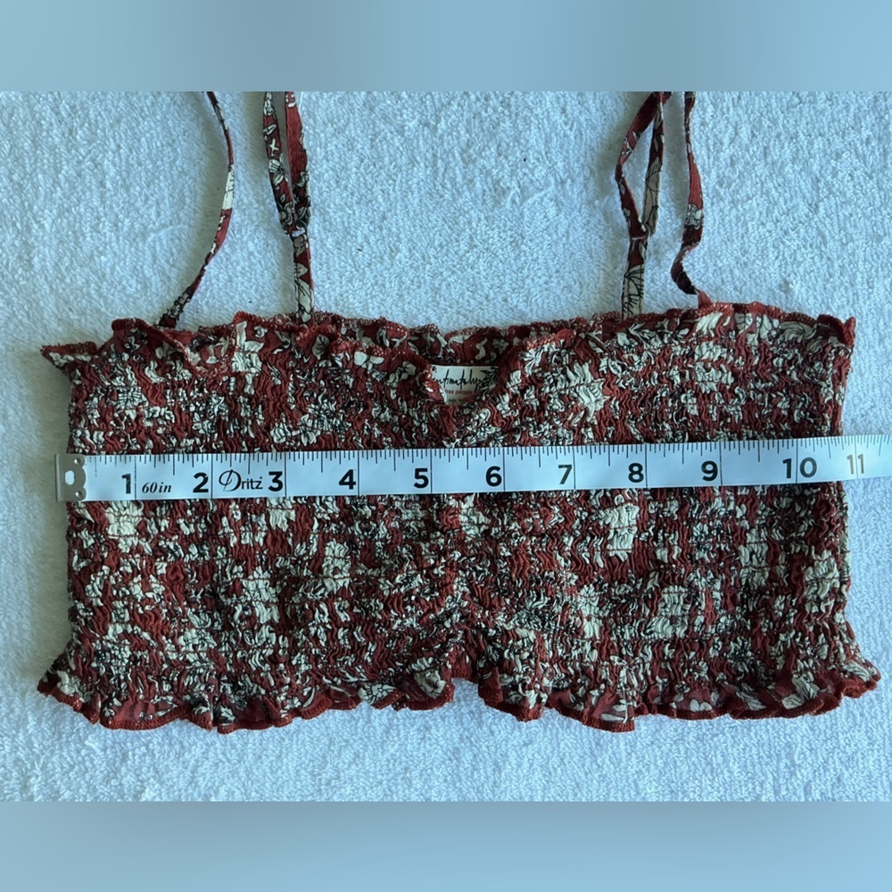 Free People Red Floral Bandeau top - Picture 9 of 11